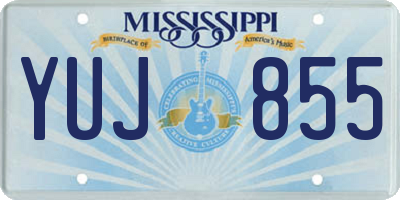 MS license plate YUJ855