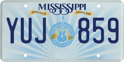 MS license plate YUJ859