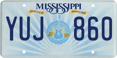 MS license plate YUJ860