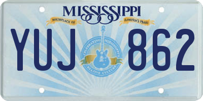 MS license plate YUJ862