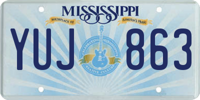 MS license plate YUJ863
