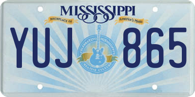 MS license plate YUJ865