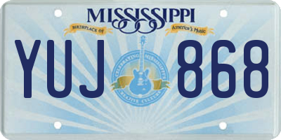 MS license plate YUJ868