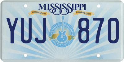 MS license plate YUJ870