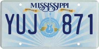 MS license plate YUJ871