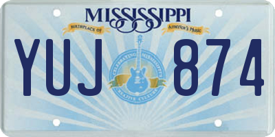 MS license plate YUJ874