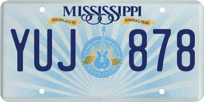 MS license plate YUJ878