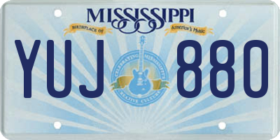 MS license plate YUJ880