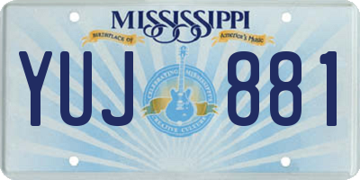 MS license plate YUJ881