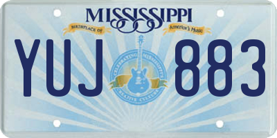 MS license plate YUJ883