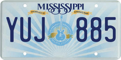 MS license plate YUJ885