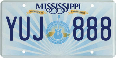 MS license plate YUJ888