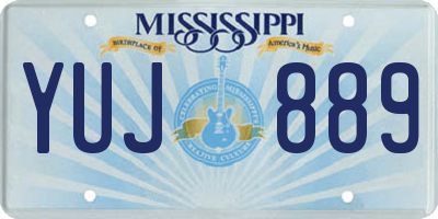 MS license plate YUJ889