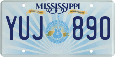 MS license plate YUJ890