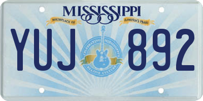 MS license plate YUJ892