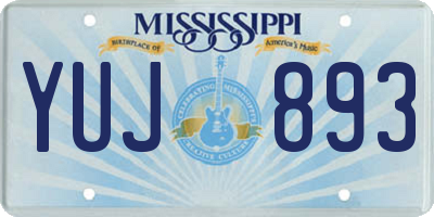MS license plate YUJ893