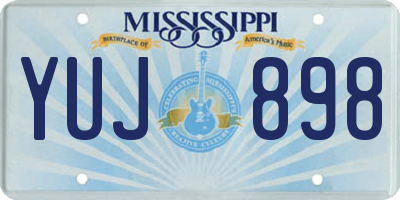 MS license plate YUJ898
