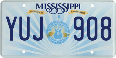 MS license plate YUJ908