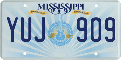 MS license plate YUJ909