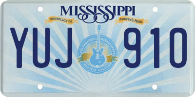 MS license plate YUJ910