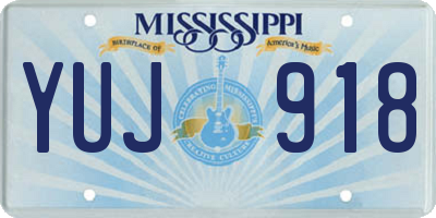 MS license plate YUJ918