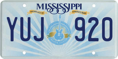 MS license plate YUJ920