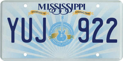 MS license plate YUJ922