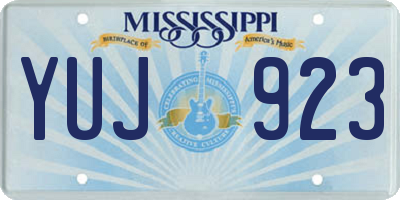 MS license plate YUJ923