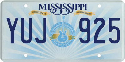 MS license plate YUJ925
