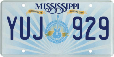 MS license plate YUJ929