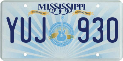 MS license plate YUJ930