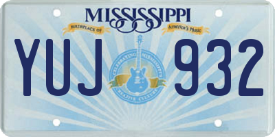 MS license plate YUJ932