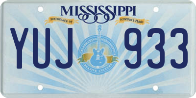 MS license plate YUJ933