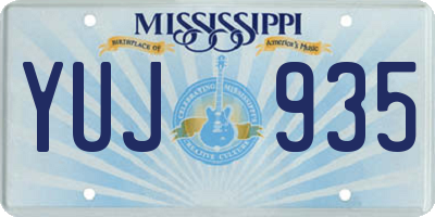 MS license plate YUJ935