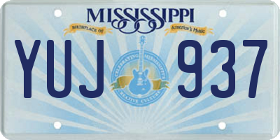 MS license plate YUJ937