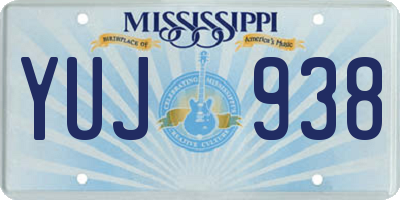 MS license plate YUJ938