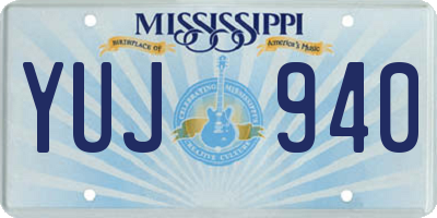 MS license plate YUJ940