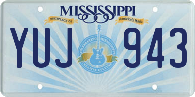 MS license plate YUJ943