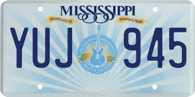 MS license plate YUJ945