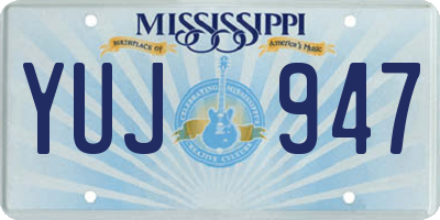 MS license plate YUJ947