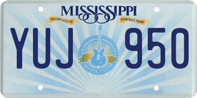 MS license plate YUJ950