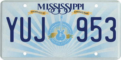 MS license plate YUJ953