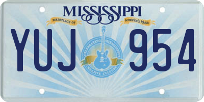 MS license plate YUJ954