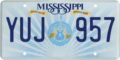 MS license plate YUJ957