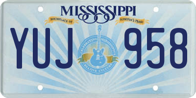 MS license plate YUJ958