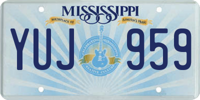 MS license plate YUJ959