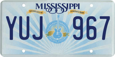 MS license plate YUJ967