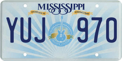 MS license plate YUJ970