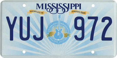 MS license plate YUJ972