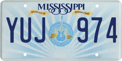 MS license plate YUJ974
